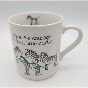 1986 HALLMARK RIM SHOTS ZEBRAS CERAMIC COFFEE MUG MADE IN JAPAN Courage Crazy